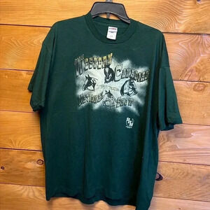 Western Canada National show Mens Tshirt XXL Green Western Rodeo‎ Casual horse